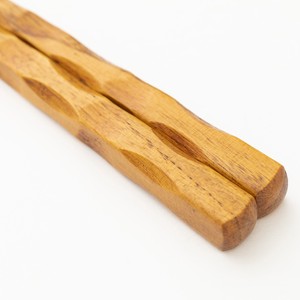 極太彫刻栗木箸【24．5cm】／栗の木　日本製　男箸