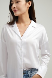 SHOKAY / テンセル・テーラードカラーシャツ(ホワイト)