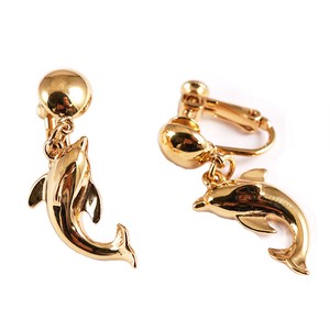 Clip-On Earring Gold Post Dolphin