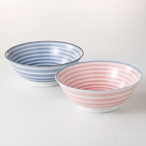 Mino ware Main Plate Red Gift Ramen Bowl Made in Japan