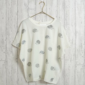 Embroidery Hedgehog French Sleeve Pullover