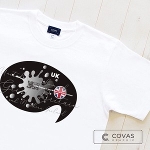 ユニセックス・プリントTシャツ　"UNITED KINGDOM" イギリス　ホワイト　半袖 Tシャツ