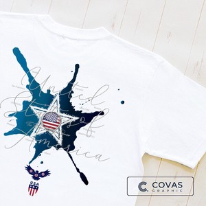ユニセックス・プリントTシャツ　"UNITED STATES" アメリカ　ホワイト　半袖 Tシャツ