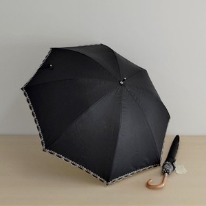 表ブラック　裏カラーコーティング　リーフ柄　50cm　桜骨　遮光傘
