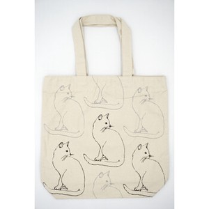 Line Cat Fastener A4 Tote Bag ,Polyester