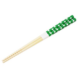 [在庫限り]白竹 水玉箸 グリーン 18cm