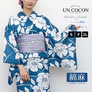 Kimono/Yukata Cotton Linen Size S Set of 2 Size 2L