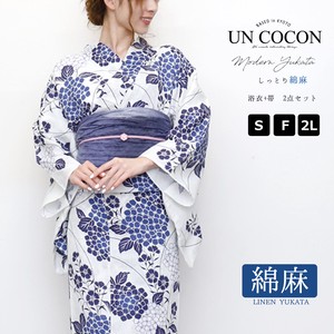 Kimono/Yukata Cotton Linen Size S Set of 2 Size 2L