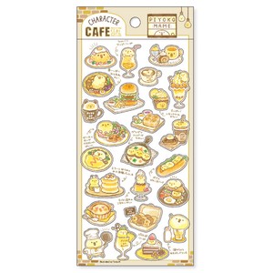 Character Cafe Sticker 80816 Piyoko Beans Cafe / body size :H175 x W90mm