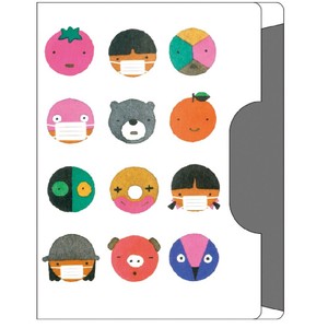 ＜五味太郎＞マスクケース（かお）