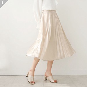 Ladies SALE【スカート】プリーツ　Aライン　ルーズフィット　シンプル　ロング　スカート　skirt
