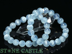 ☆高品質☆【天然石 ブレスレット】エンジェルクラウドアクアマリン (3A) (約11.5〜12mm) 【天然石】