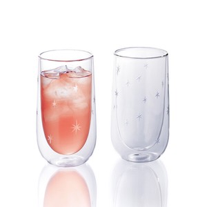 Starry Sky グラス2個セット 耐熱ガラス製 ダブルウォールグラス/タンブラー【食器ギフト】切り子