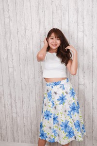Skirt White Floral Pattern Made in Japan