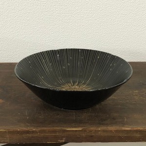 千段十草7寸盛鉢　黒　 　美濃焼　日本製