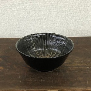 千段十草4.8寸多用碗　黒　美濃焼　日本製