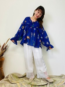 Button-Up Shirt/Blouse Patterned All Over Frilly