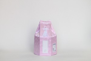 【ペット骨壷・分骨壺】六角袋（サクラ柄）　ピンク　4寸
