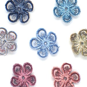 Material Flower Embroidered 10-pcs