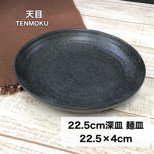 【天目】22.5cm深皿 麺皿　美濃焼/みずなみ焼/山喜製陶/器