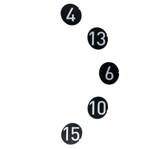【ダーツライブ3】 点数シール 右側 5枚セット (4・13・6・10・15)