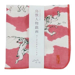Beasts And Birds People Gauze Towel Handkerchief Made in Japan Handkerchief Eco
