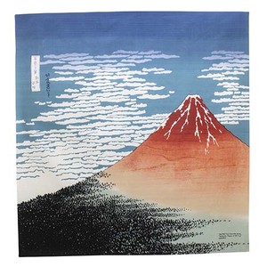 Furoshiki with a pattern of Red Mt. Fuji Sumida river Navy Made in Japan Handkerchief Eco