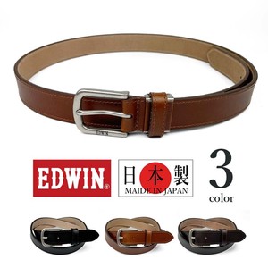 腰带 Design 真皮 EDWIN 缝线/拼接 简洁 3颜色 日本制造