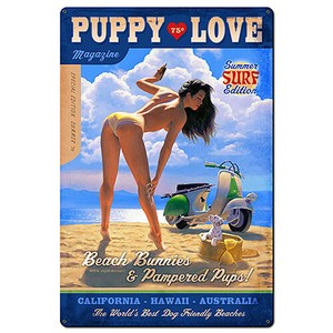 【スティールサイン】【ピンナップ ガール】Greg Hildebrandt Puppy Love PT-HB-275