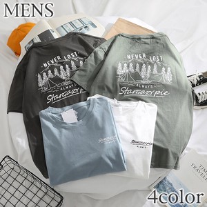 【メンズ】 EC0283 半袖Tシャツ プリントTシャツ コットン100 キャンプモチーフ