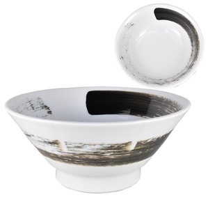 Mino Ware Brush Painting White High Ground Donburi Bowl Plates Pottery Made in Japan