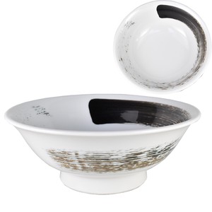 Mino Ware Brush Painting White High Ground Donburi Bowl Plates Pottery Made in Japan