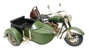 2004D-2249　ブリキ バイク　緑　サイド　付
