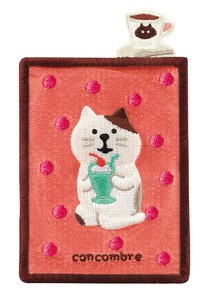 Business Card Case concombre Pocket Cream Soda Embroidered