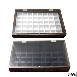 Loose Case Tools/Furniture Natural stone Wood Box Storage 30mm Square Acrylic