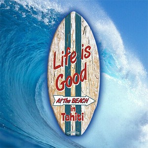 【'50s】【サイン】ミニ・サーフボード Life is Good CYA-MSB-016