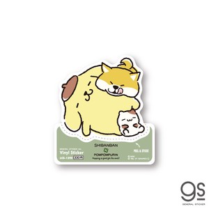 しばんばんxポムポムプリン 緑 ごろごろ キャラクターステッカー サンリオ コラボ 人気 柴犬 いぬ LCS1290