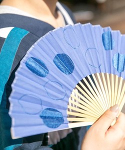 Japanese Fan Embroidered Made in Japan