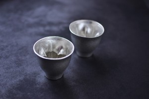 hiracle Tin sake cup Pair of tin sake cups