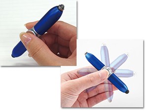 LED付スピナータッチ＆ボールペン ブルー