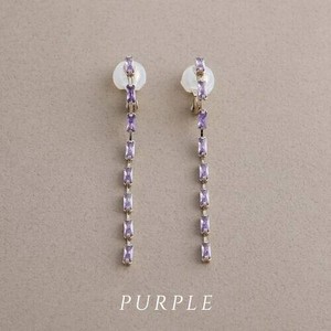 Clip-On Earrings Gold Post Purple