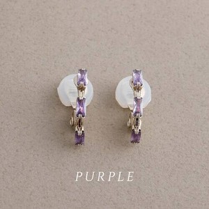 Clip-On Earrings Gold Post Purple