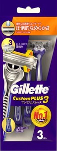 ジレット(Gillette)　カスタムプラス3プレミアムスムース3本
