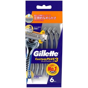 ジレット(Gillette)　カスタムプラス3プレミアムスムース6本