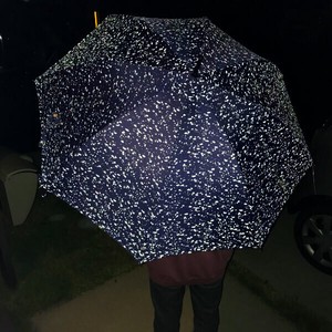 通年新作）雨傘・長傘-ユニセックス　満点の星空・雨の夜道に安全！グラスファイバージャンプ雨傘