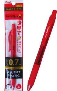 日本製 made in japan ぺんてる エナージェルエックス0.7赤速乾ゲルインキ 33-239