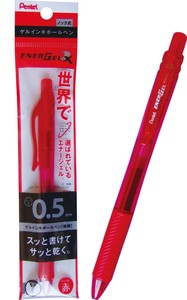 日本製 made in japan ぺんてる エナージェルエックス0.5赤速乾ゲルインキ 33-237