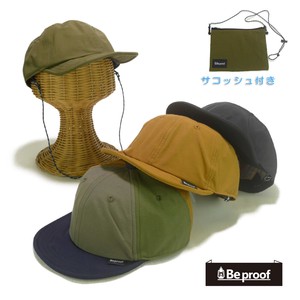 【年間品】Beproof撥水コットンナイロン6パネルキャップサコッシュ付　ヤング帽子