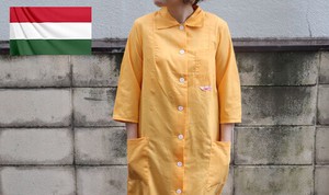 【デッドストック】ハンガリー ホスピタルコート オレンジ レディース