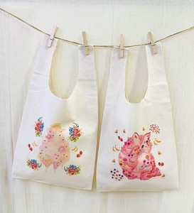 Reusable Grocery Bag Series Animals Pink Cat Sheep Reusable Bag